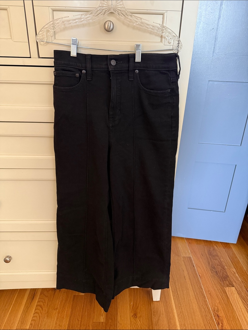 J. Crew Black High-Rise Wide-Leg Jeans